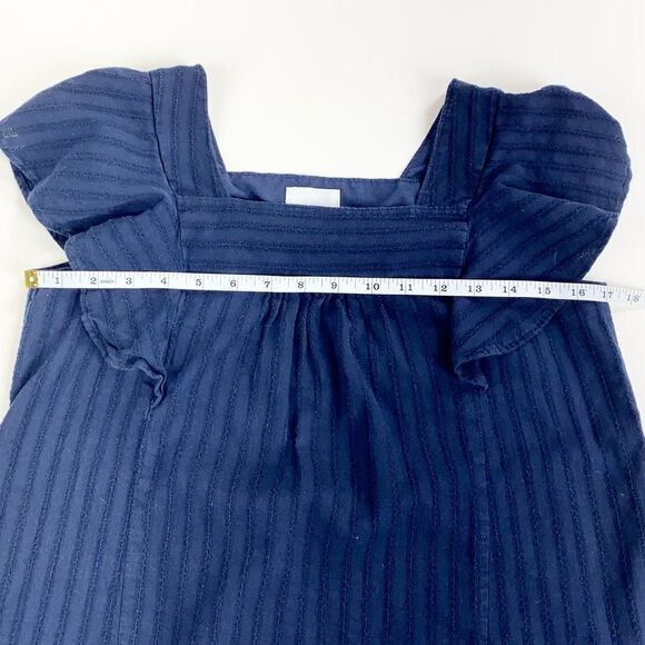 Ray beams cotton ruffle sleeve navy tank S - Picture 8 of 9